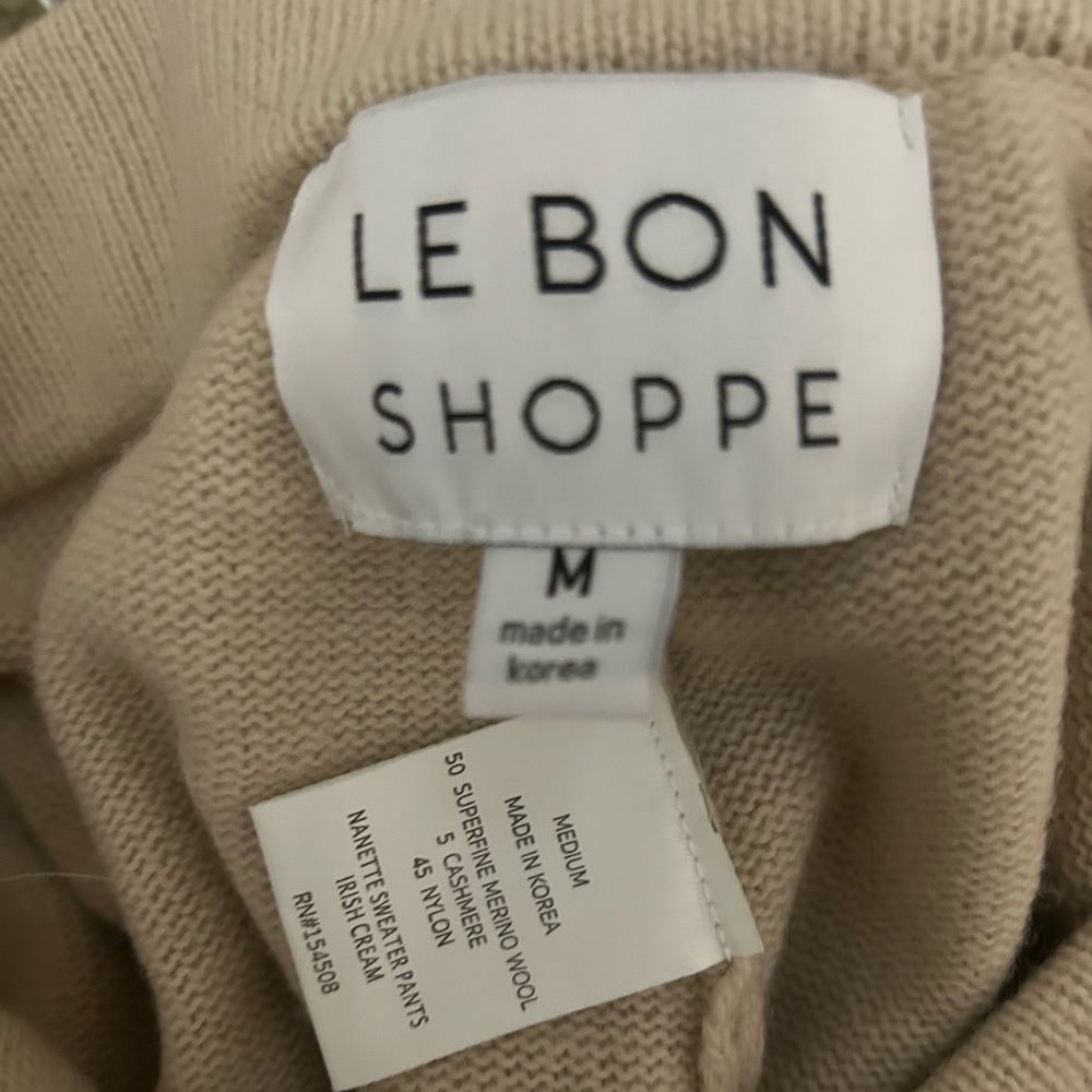 Le Bon Shoppe Nanette Sweater Pants Medium Irish Cream Knit Lounge Slow Fashion - Picture 4 of 6